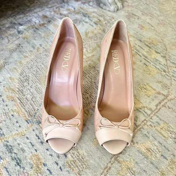 RED Valentino❗️See Size Description❗️Fishnet Peep Toes - Picture 4 of 8